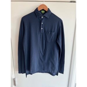 Sid Mashburn Long-Sleeved Polo Navy Pima Pique S
